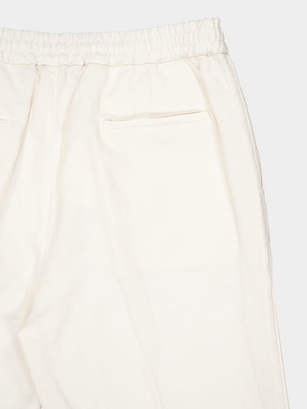 White Linen-Blend Chinos