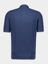 Brunello Cucinelli Oxford Blue Rib Knit Polo