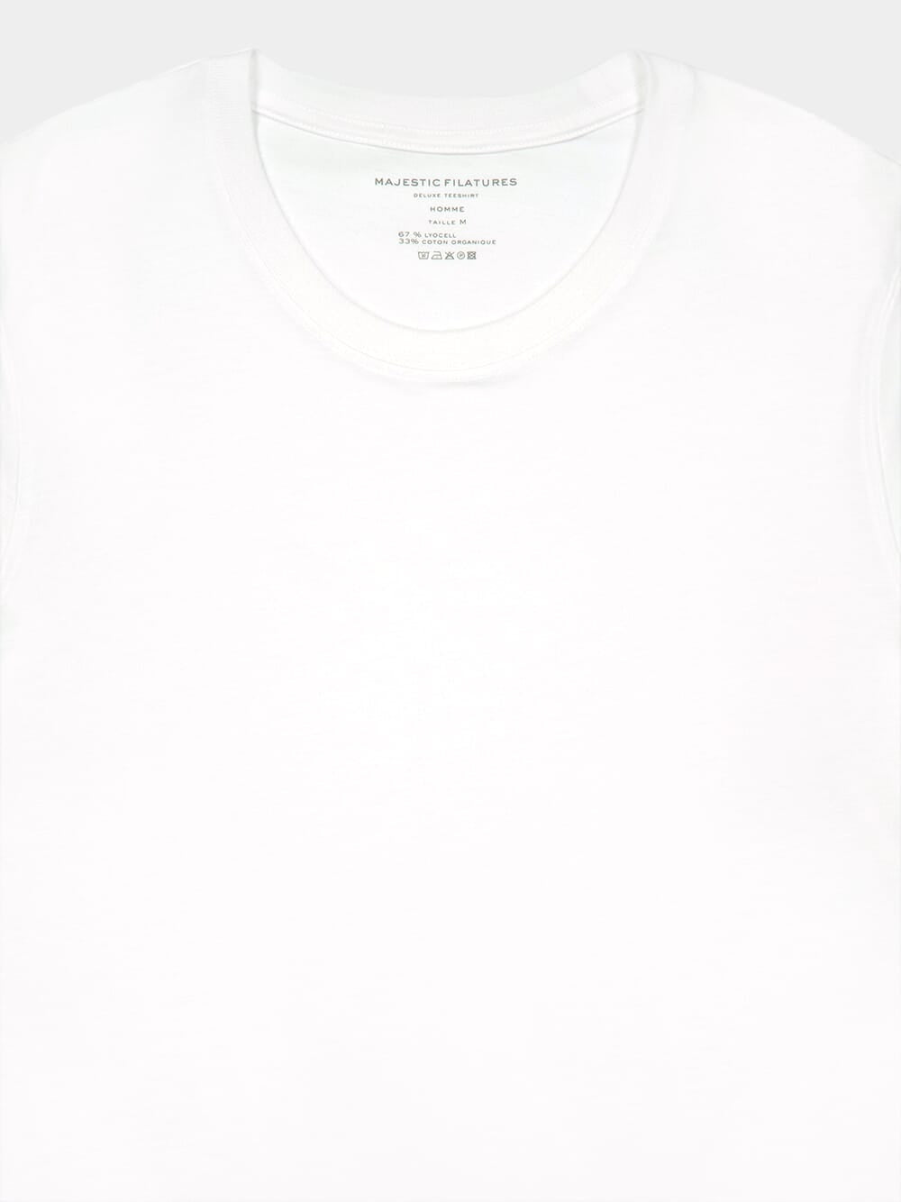 White Lyocell Organic Cotton Short-Sleeved T-Shirt