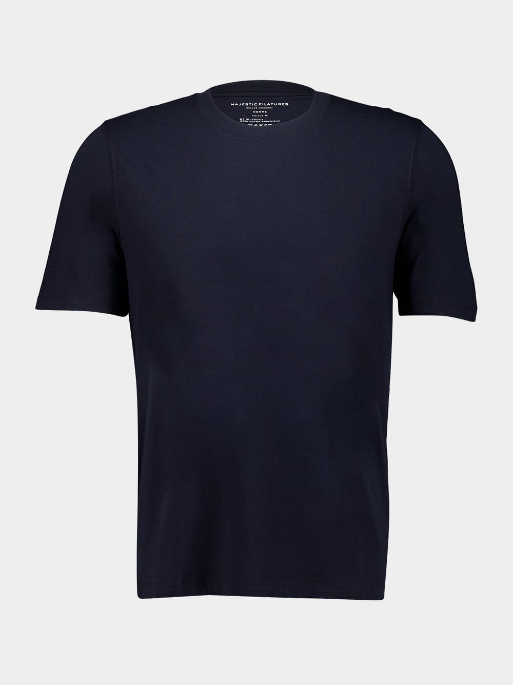 Navy Blue Lyocell Organic Cotton Short-Sleeved T-Shirt