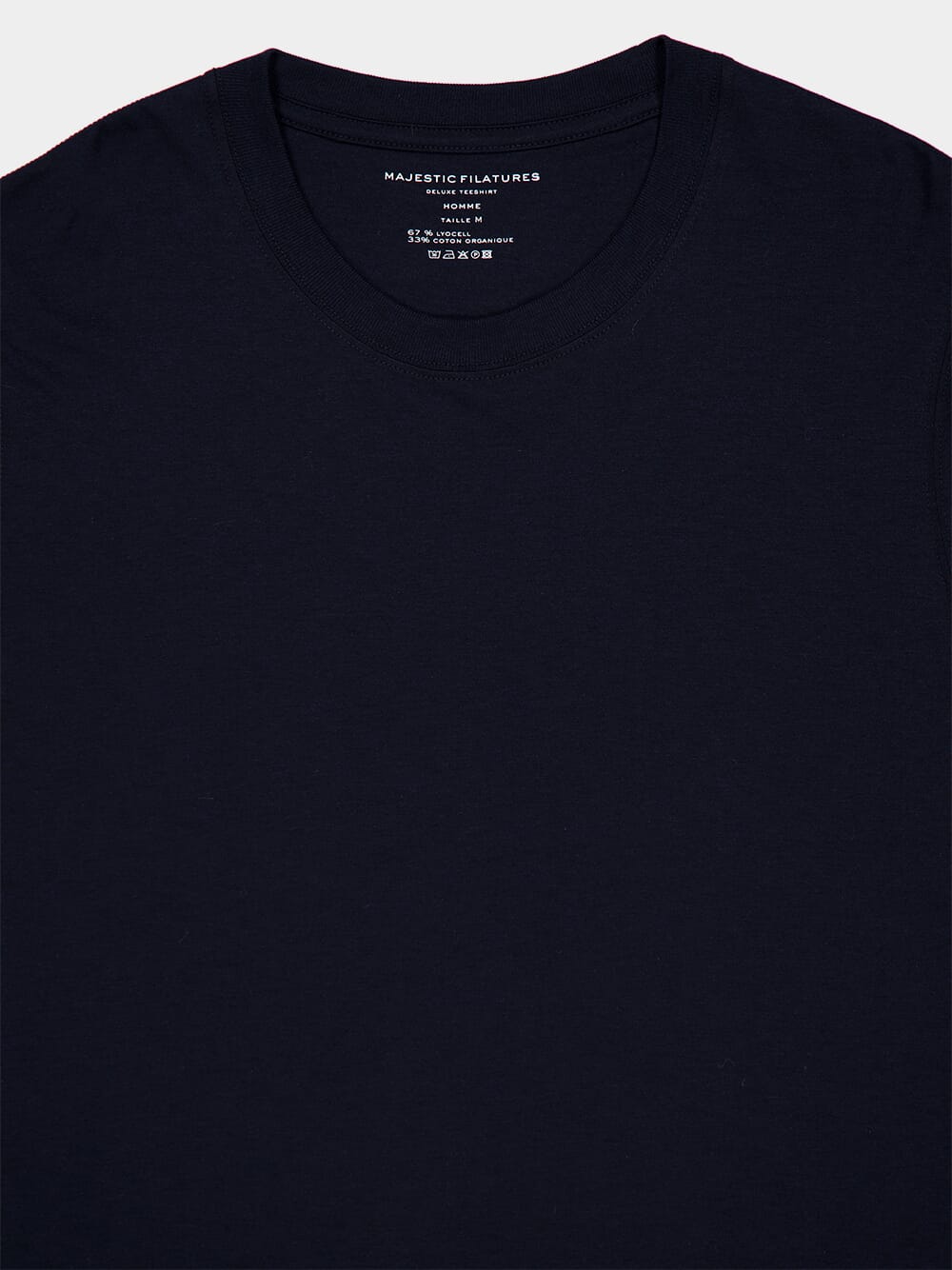 Navy Blue Lyocell Organic Cotton Short-Sleeved T-Shirt