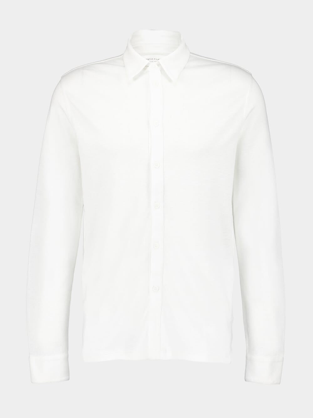 White Organic Cotton Linen Long-Sleeved Shirt