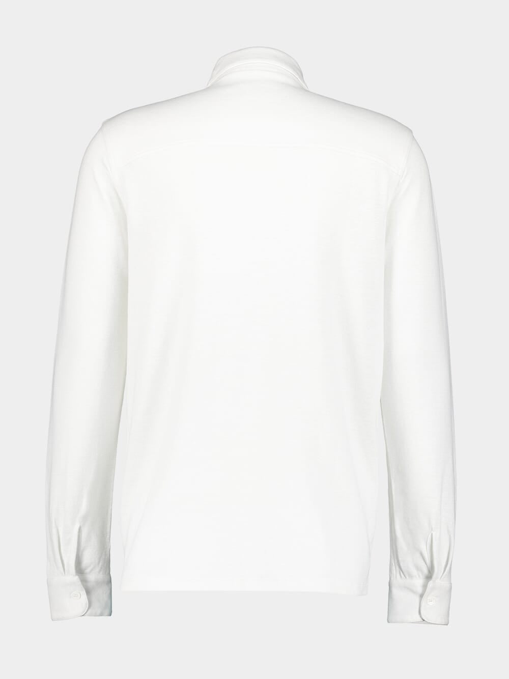 White Organic Cotton Linen Long-Sleeved Shirt