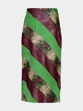 Paula Madeline Multi Stripes Patchwork Leather Pencil Skirt