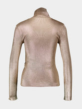 Tom Ford Gold Wet Look Viscose Knit Turtleneck