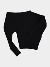 Tom Ford Black Off-Shoulder Wool-Silk Top