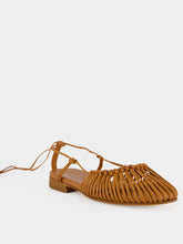 HEREU Tan Mantera Round-Toe Knotted Sandal