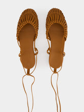 HEREU Tan Mantera Round-Toe Knotted Sandal