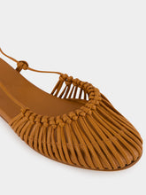 HEREU Tan Mantera Round-Toe Knotted Sandal