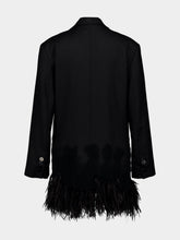 Paula Marys Black Embroidered Blazer with Feathers