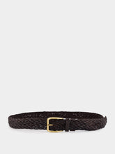Brunello Cucinelli Brown Braided Calfskin Belt