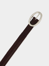 Brunello Cucinelli Burgundy Chevron Braided Leather Belt