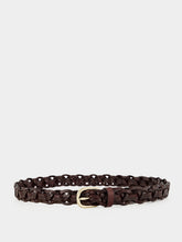 Brunello Cucinelli Burgundy Braided Leather Belt
