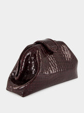 Paula Mavie Bordeaux Croco Leather Clutch with Closure