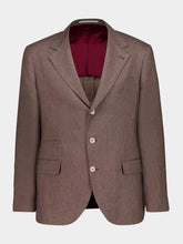 Brunello Cucinelli Nut Délavé Linen Deconstructed Blazer