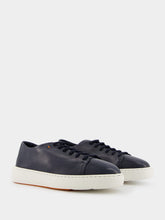 Santoni Blue Leather Sneakers