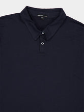 James Perse Deep Blue Brushed Lotus Cotton Polo
