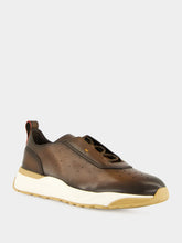 Brown Leather Low-Top Sneakers