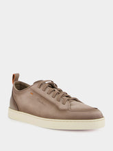 Santoni Beige Suede Calf Leather Sneakers