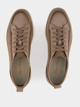 Santoni Beige Suede Calf Leather Sneakers