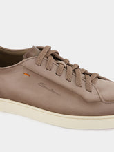 Santoni Beige Suede Calf Leather Sneakers