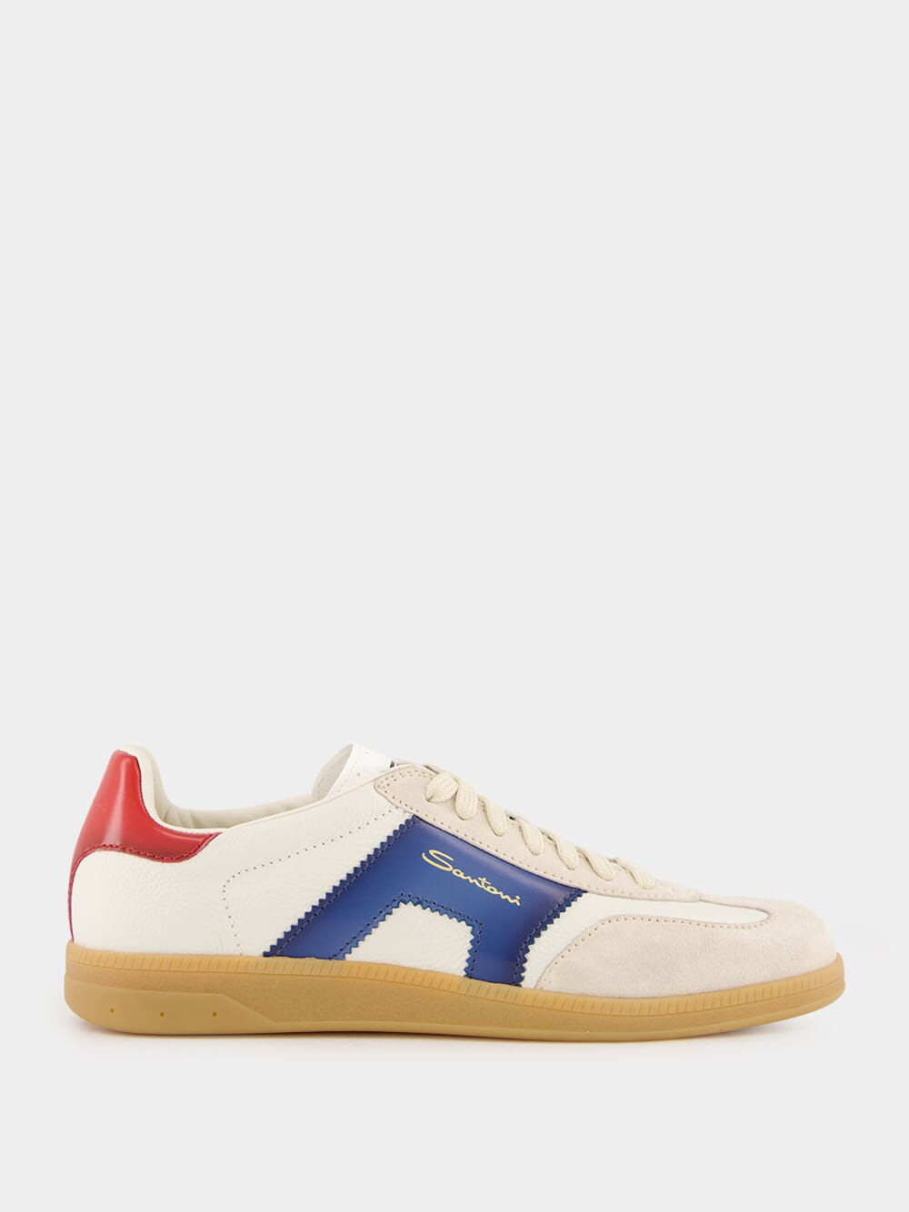 Men's White Leather and Suede DBS Oly Sneaker