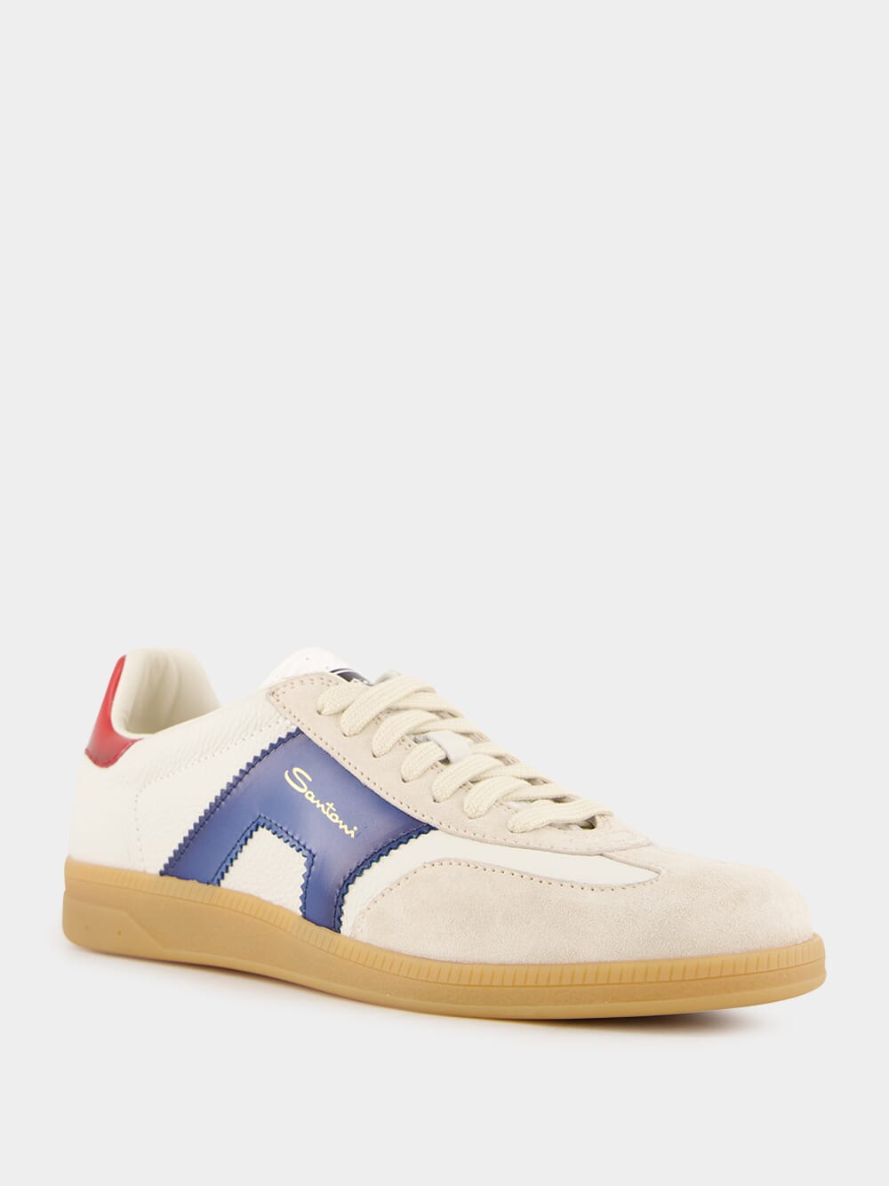 Men's White Leather and Suede DBS Oly Sneaker