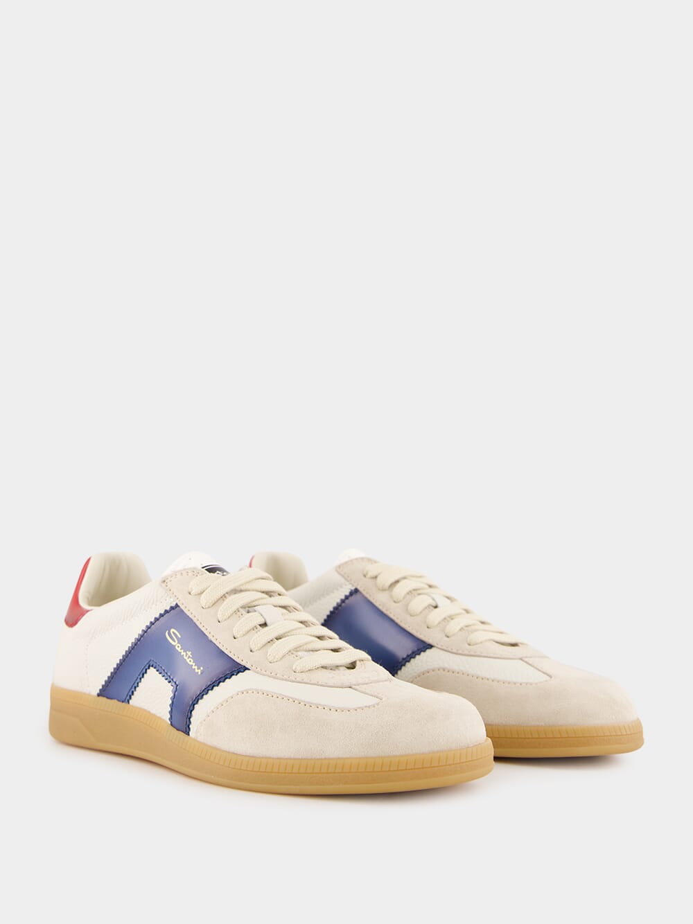 Men's White Leather and Suede DBS Oly Sneaker