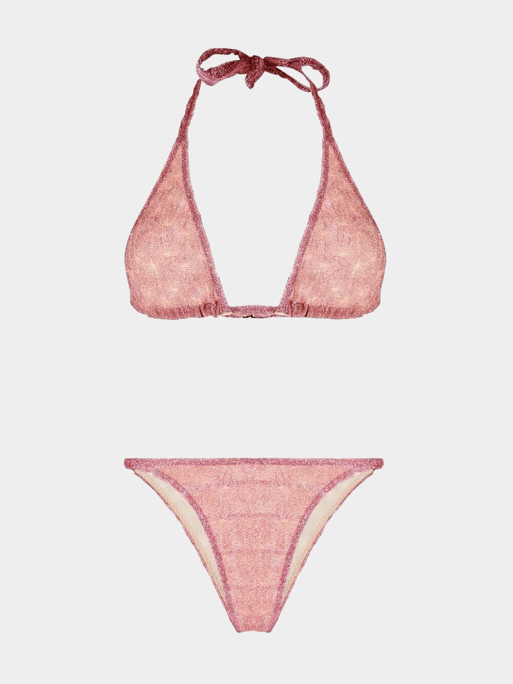 Metallic-threading bikini set