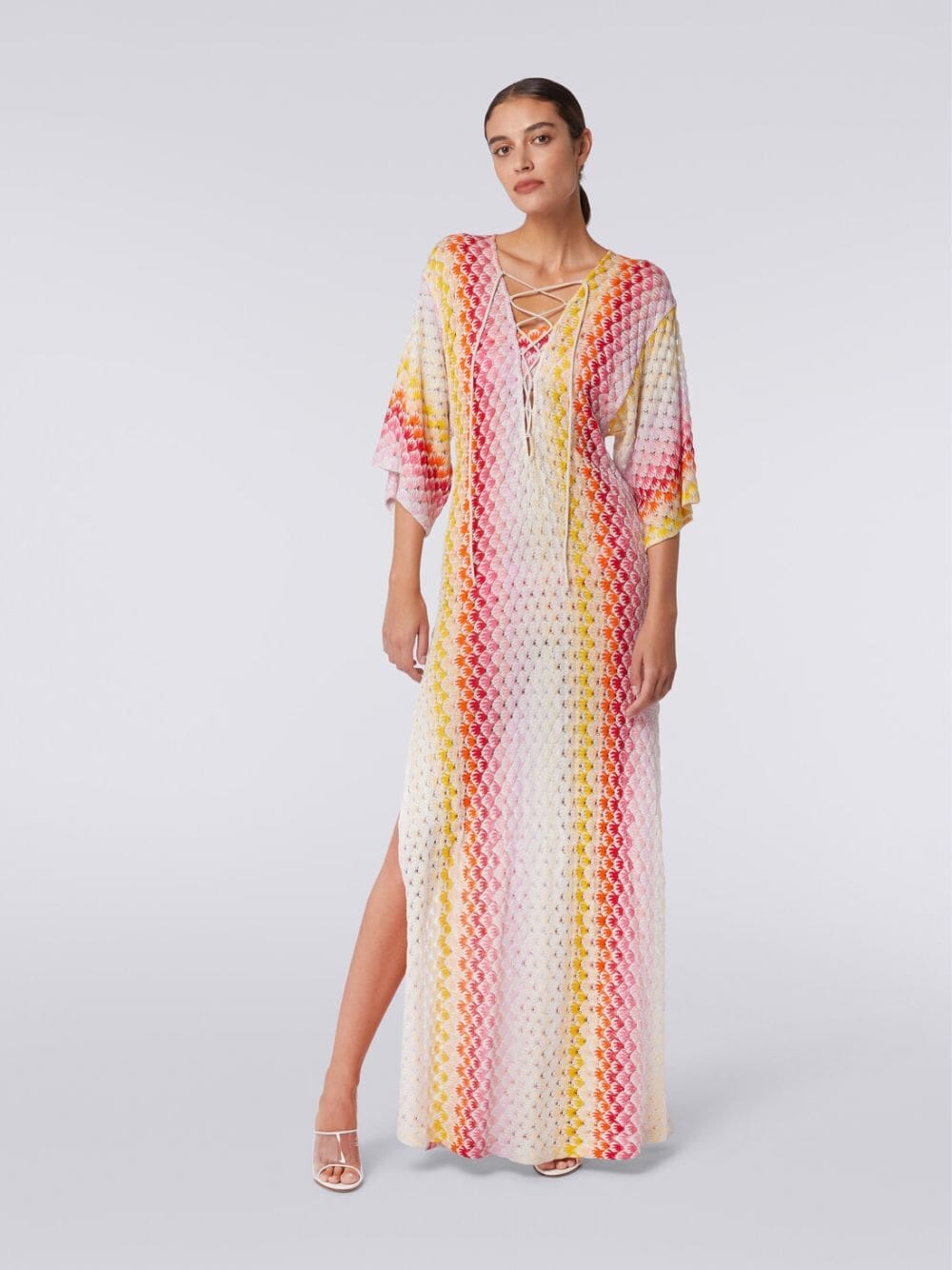 Lurex Lace-Effect Kaftan