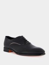 Santoni Black Patent Leather Oxford Shoes