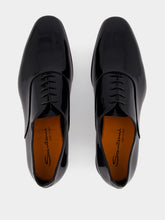 Santoni Black Patent Leather Oxford Shoes