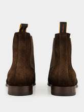 Santoni Dark Brown Suede Chelsea Boots