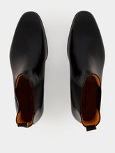 Santoni Black Leather Chelsea Boots