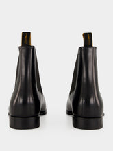 Santoni Black Leather Chelsea Boots