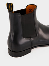 Santoni Black Leather Chelsea Boots