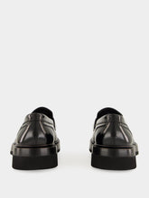 Santoni Black Penny Gunder Loafers