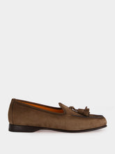 Santoni Brown Nubuck Andrea Tassel Loafers