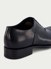 Santoni Polished Black Leather Oxford Shoes