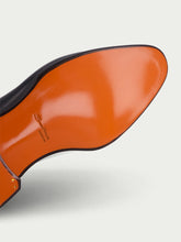 Santoni Polished Black Leather Oxford Shoes