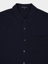 James Perse Deep Blue Clean Finish Cotton Jersey Shirt
