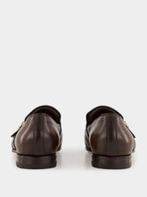 Santoni Dark Brown Leather Double Buckle Shoes