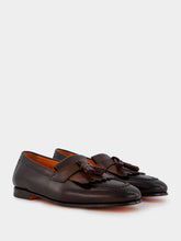 Santoni Tassel Detail Leather Loafers