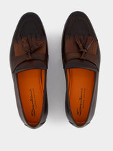 Santoni Tassel Detail Leather Loafers