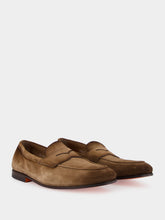Santoni Light Brown Suede Carlo Loafers