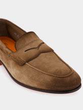 Santoni Light Brown Suede Carlo Loafers