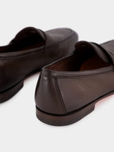 Santoni Brown Calf Leather Carlo Loafers