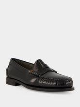 Santoni Black Quentin Leather Loafers