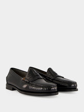 Santoni Black Quentin Leather Loafers