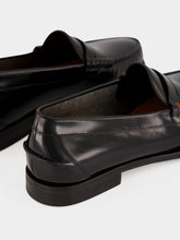 Santoni Black Quentin Leather Loafers